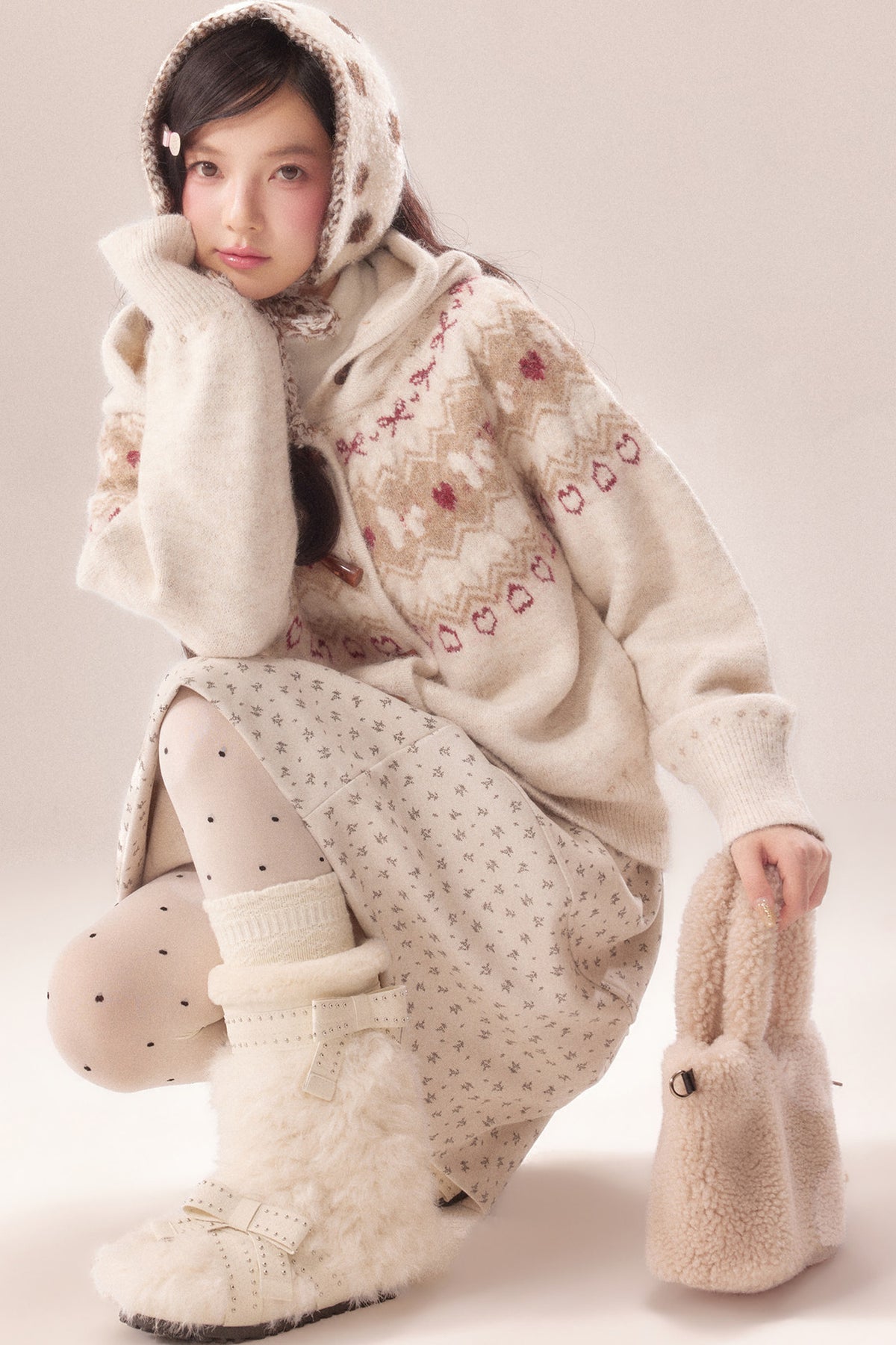 Fair Isle Toggle Knit Cardigan