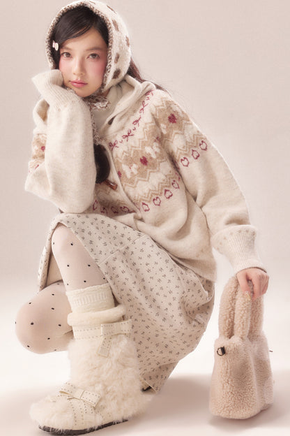 Fair Isle Toggle Knit Cardigan