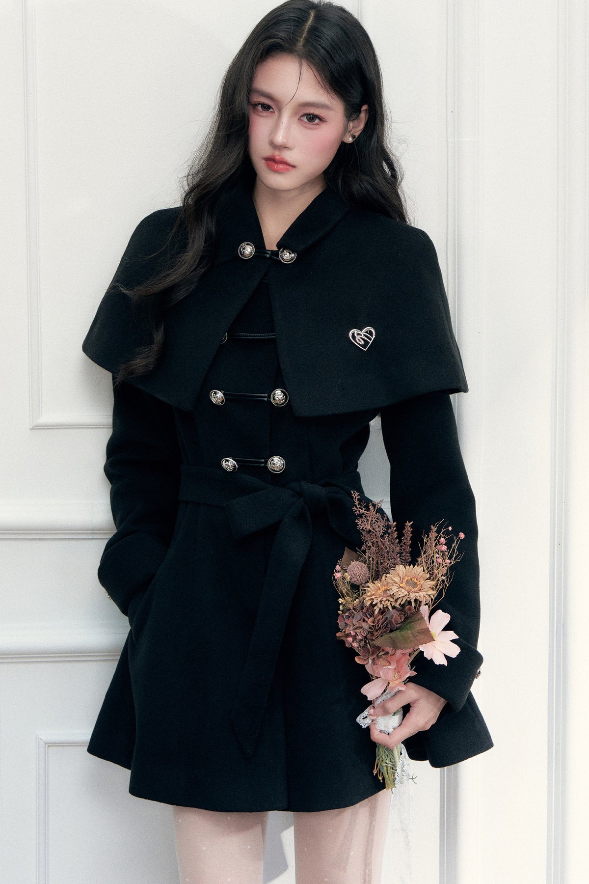 Napoleon Retro Knight-Style Woolen Cape Jacket Set-Up