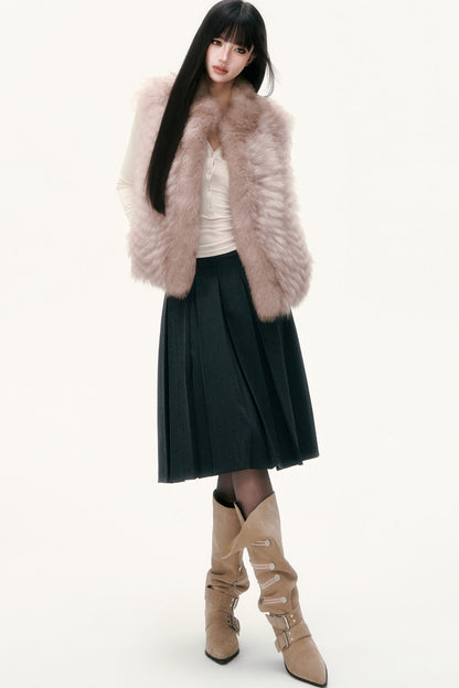 Saga Fox Fur Straight Vest