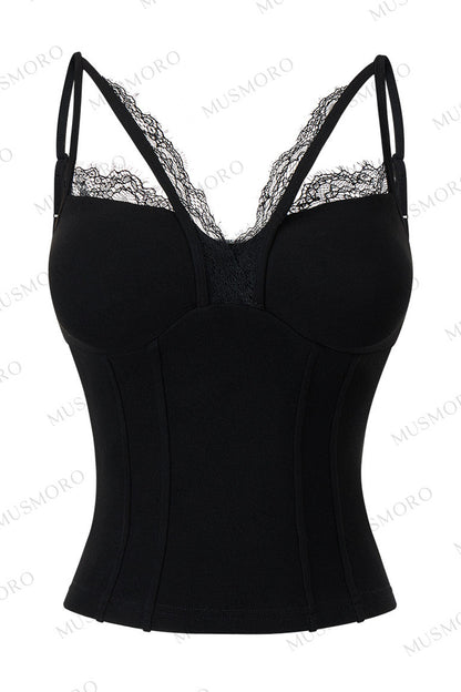 Lace Velvet Camisole Vest