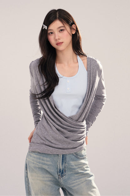 Layered-Look Long-Sleeve Top