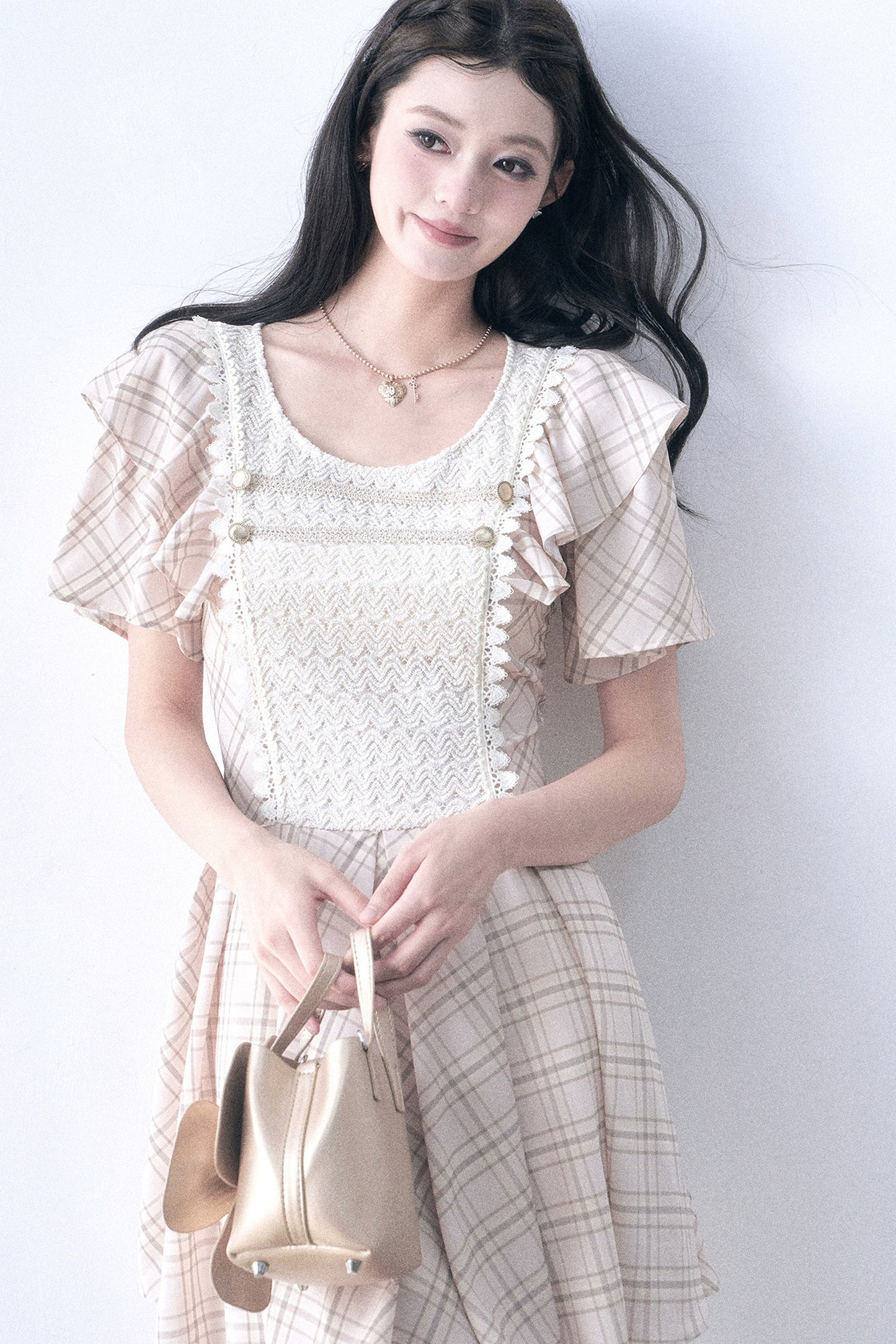 Retro Knit Plaid Dress