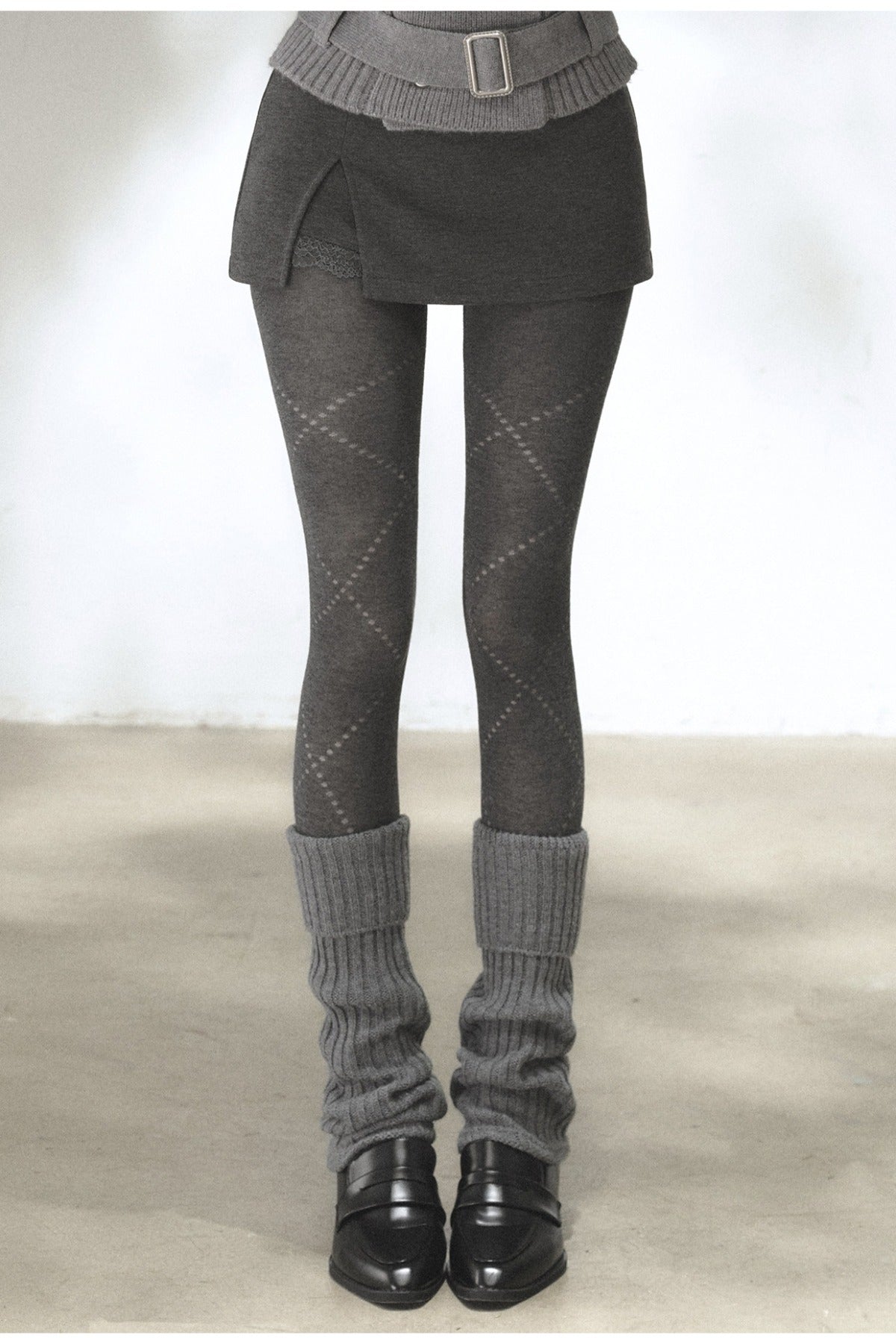 Diamond Jacquard Knit Leggings