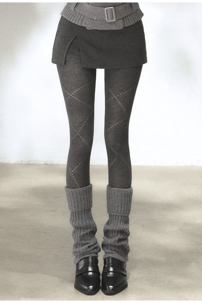 Diamond Jacquard Knit Leggings