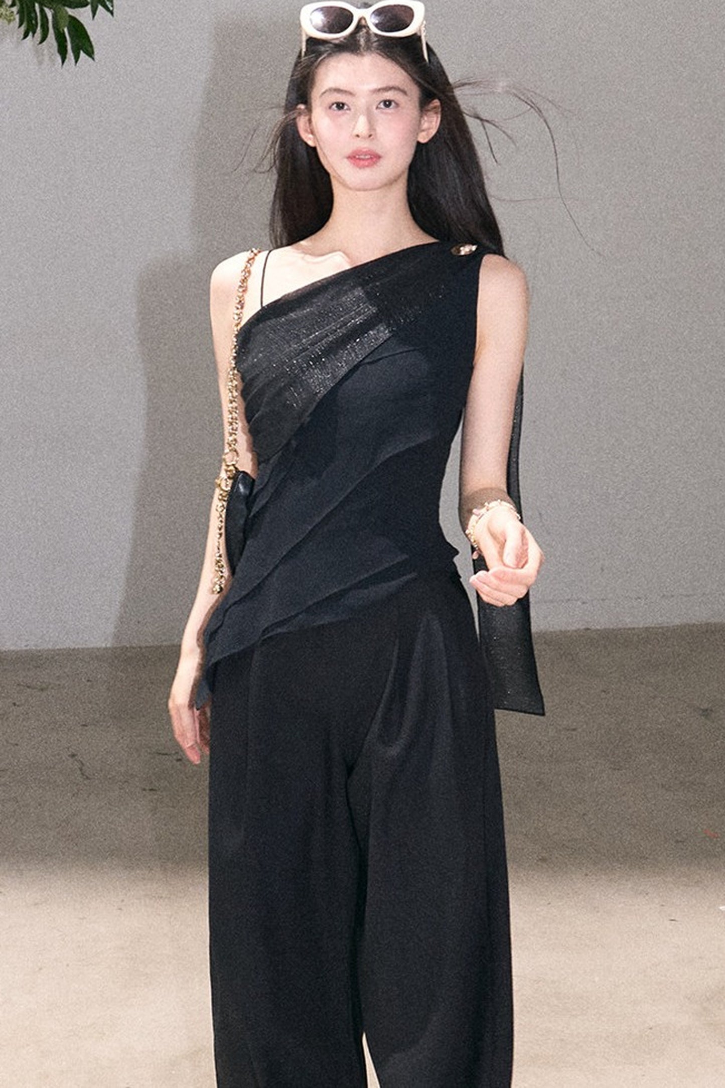 Asymmetrical Shoulder-Cut Tank Top