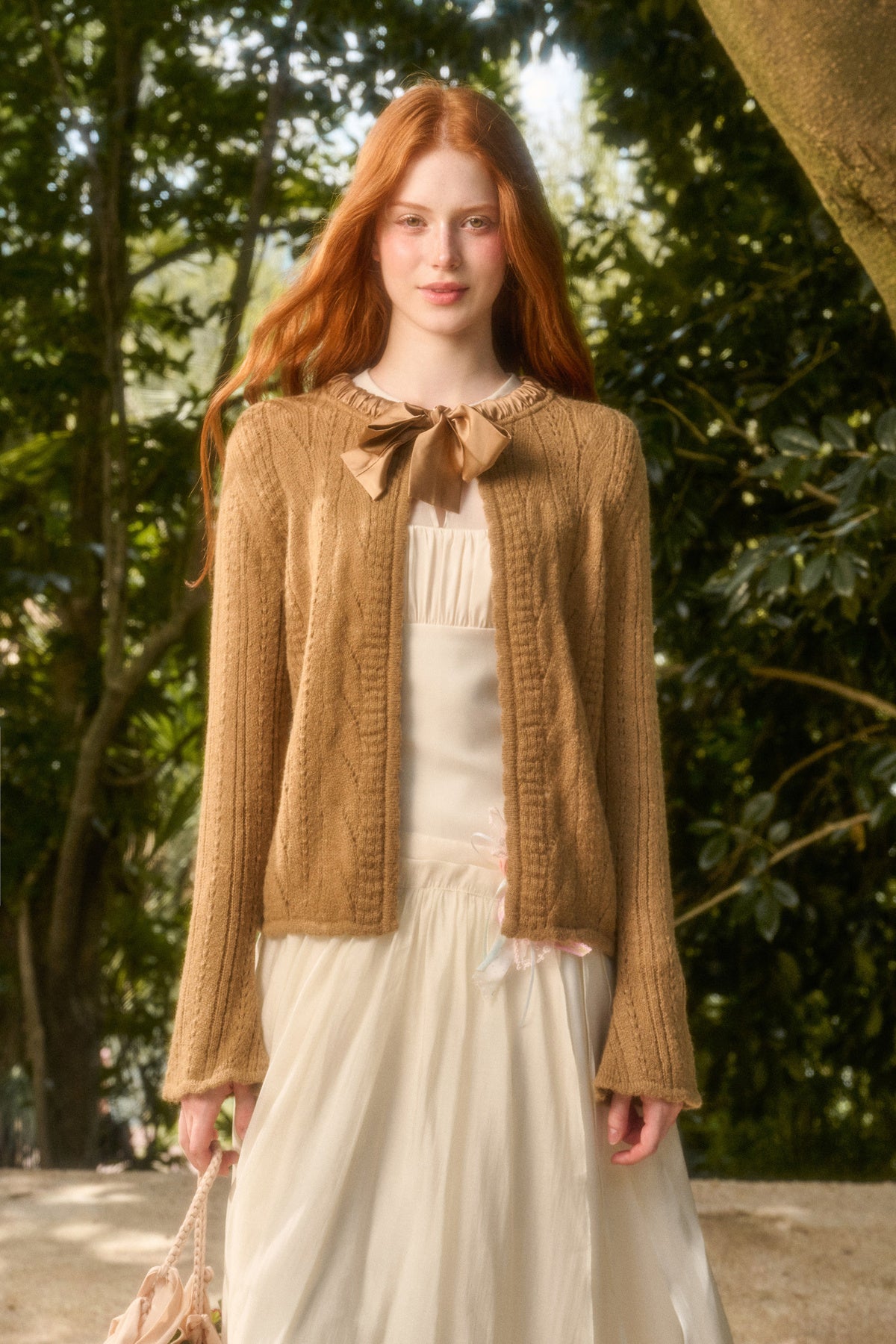 Ribbon Soft Wool Knit Cardigan