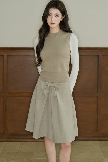 Long-Sleeved Round-Neck Knit Base Layer Top