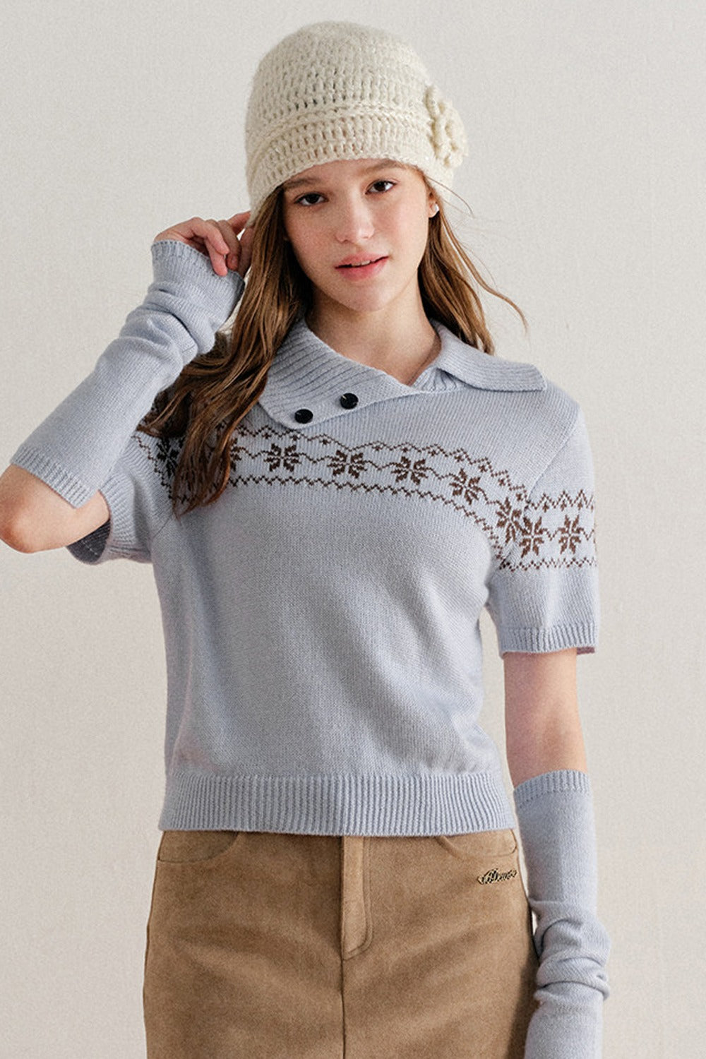 Snowflake Fair Isle Knit Top