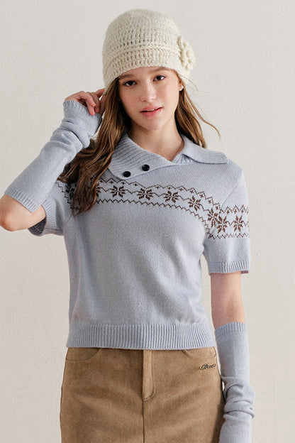 Snowflake Fair Isle Knit Top