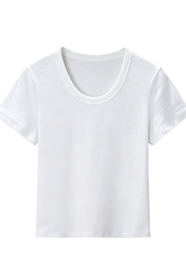 Snowflake Cotton Linen Short-Sleeve Top
