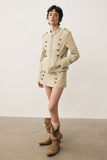 Retro Washed Double-Breasted Jacket