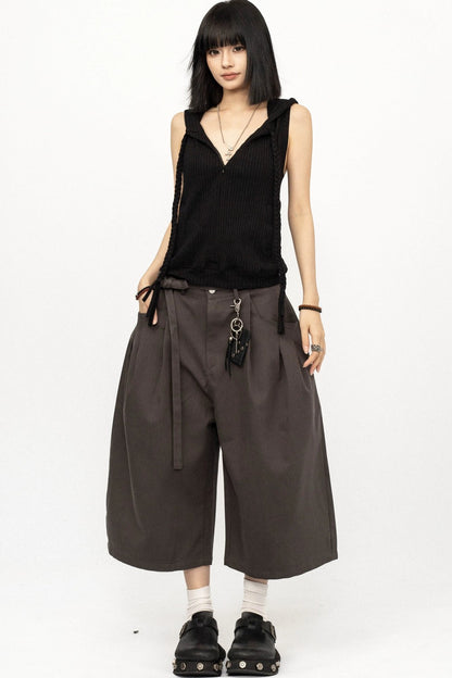 Amerikanische Retro-Faltenhose mit weitem Bein