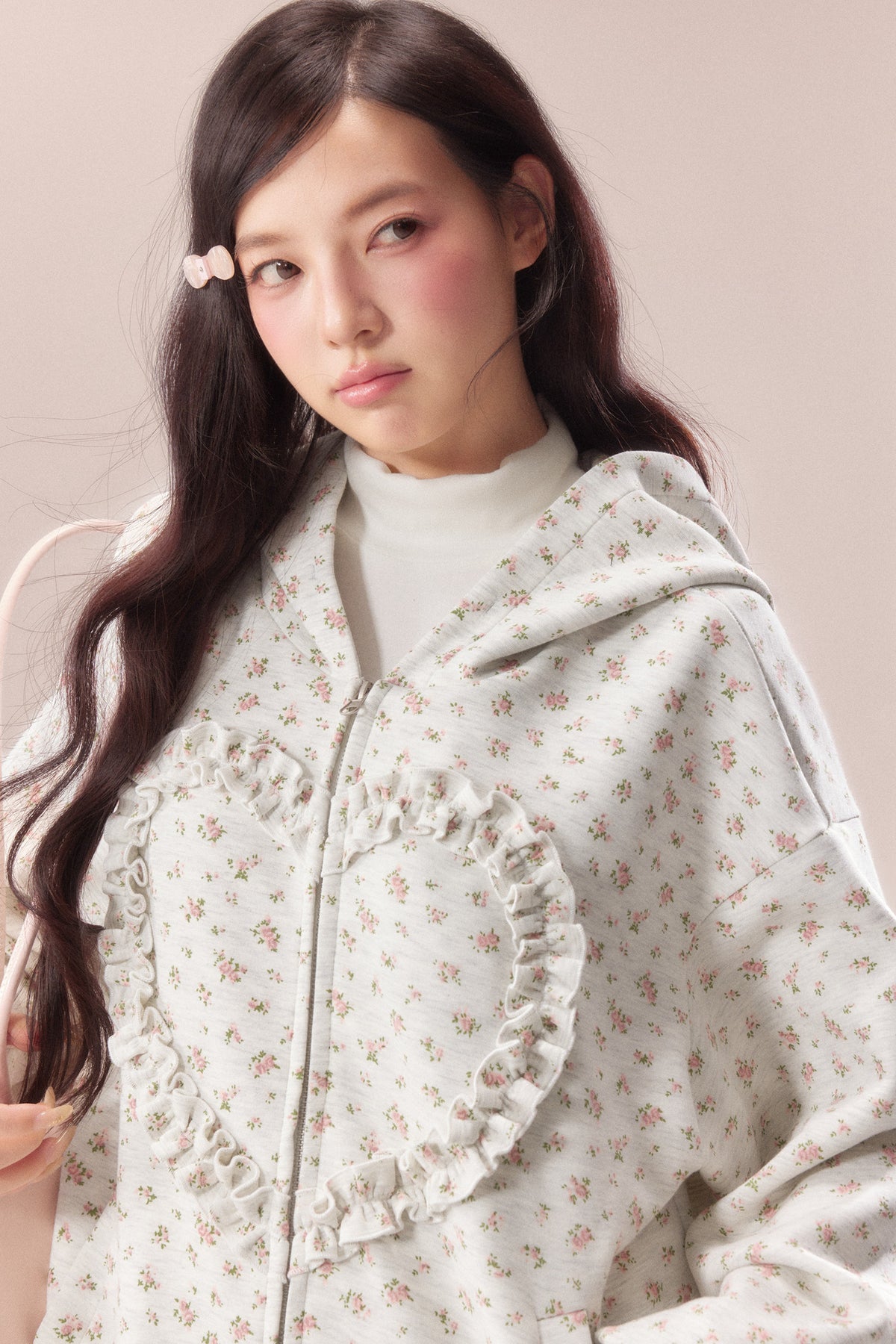 Floral Heart Hoodie and Scimitar Pants Set-Up