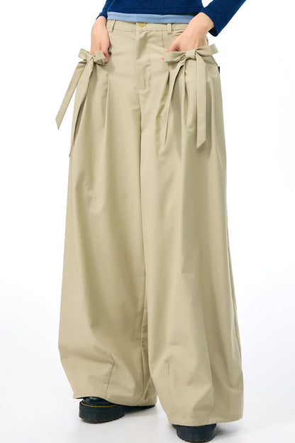 Milky Apricot Wide-Leg Pants