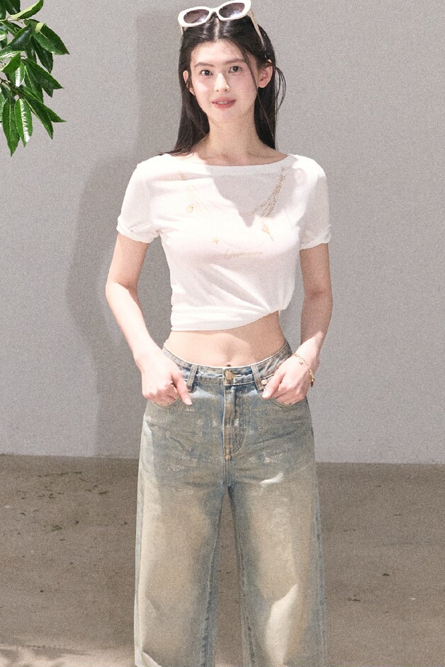 Retro Gradient Cotton Jeans