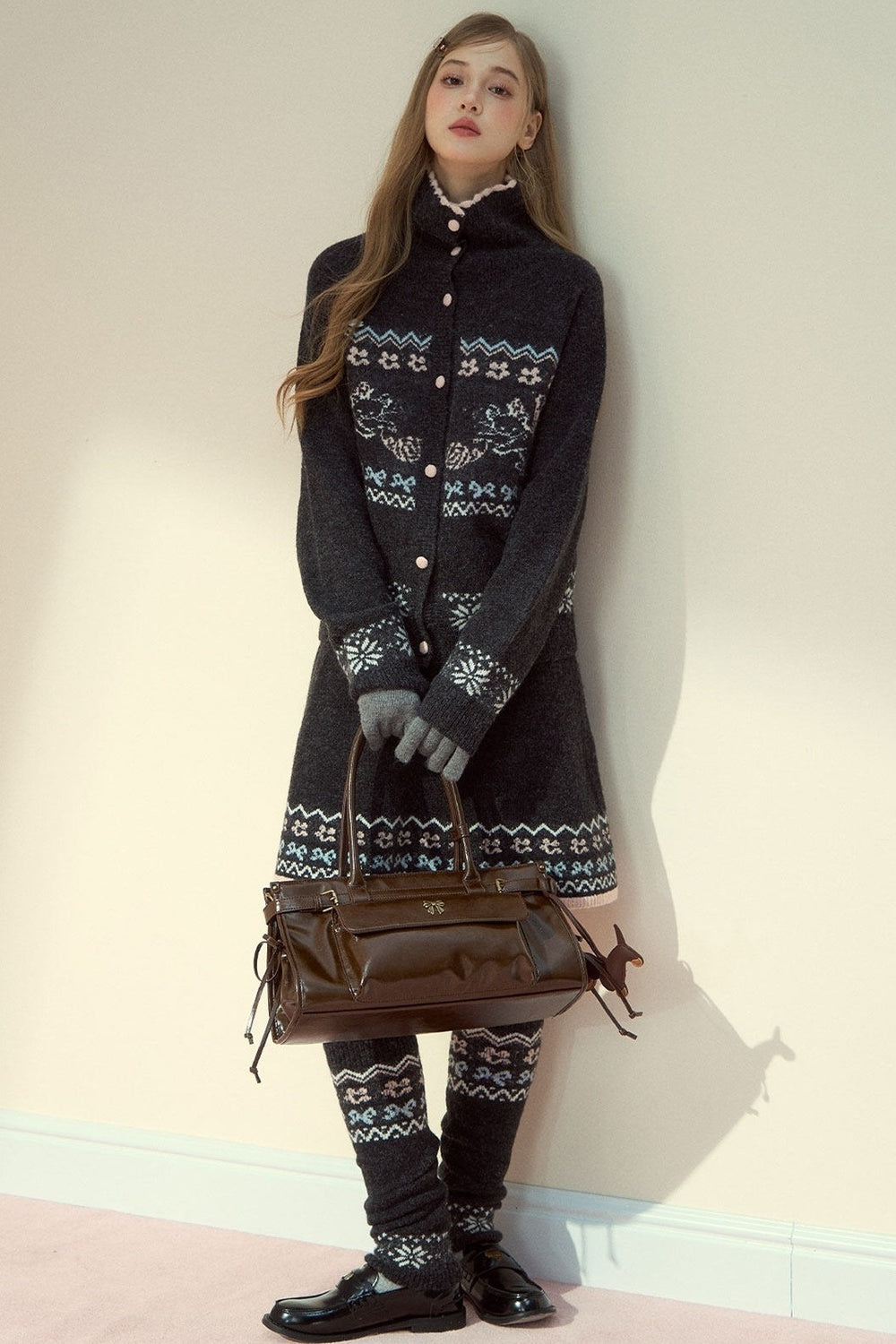 Brown Waxed Leather Shoulder Crossbody Tote Bag