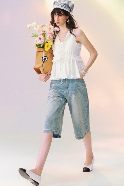 Fireworks Rhinestone Denim Shorts