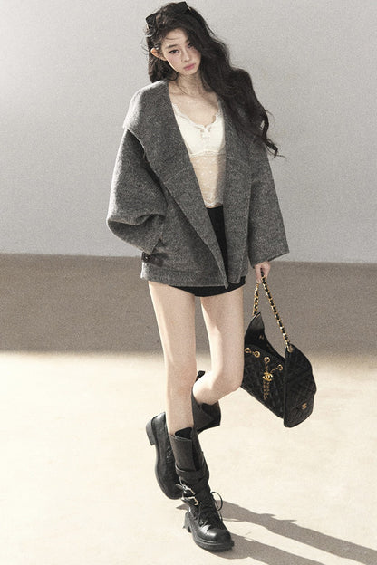 Double-Sided Cashmere Hooded Coat