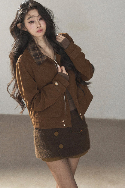 Boucle Layered-Look Skirt