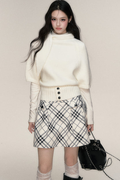 Ensemble cardigan et jupe à liens avec oreilles de lapin