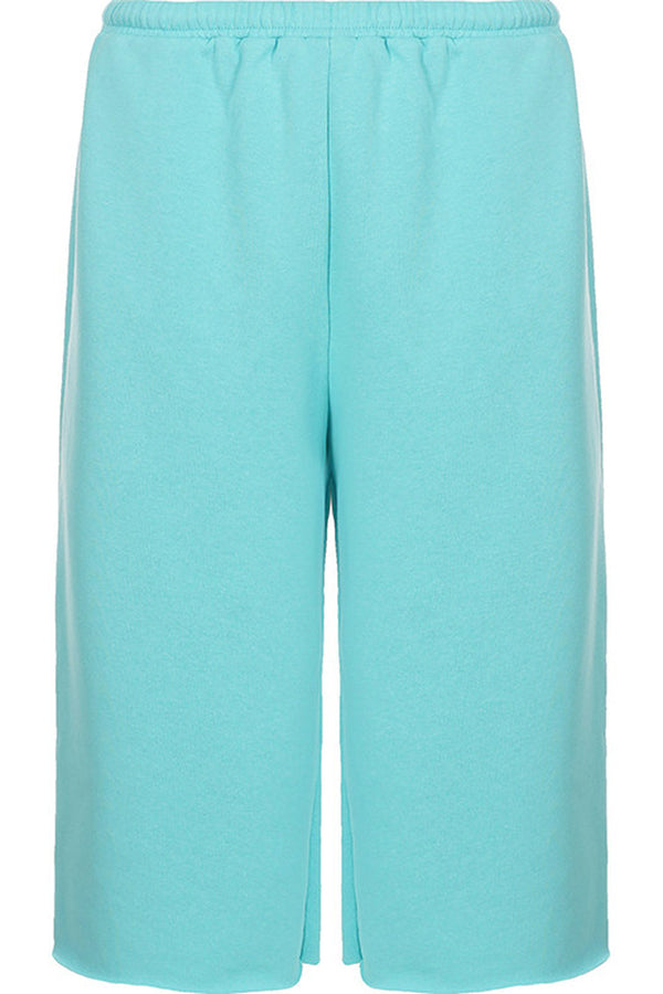 Low-Waist Frayed Straight-Leg Terry Sweatpants