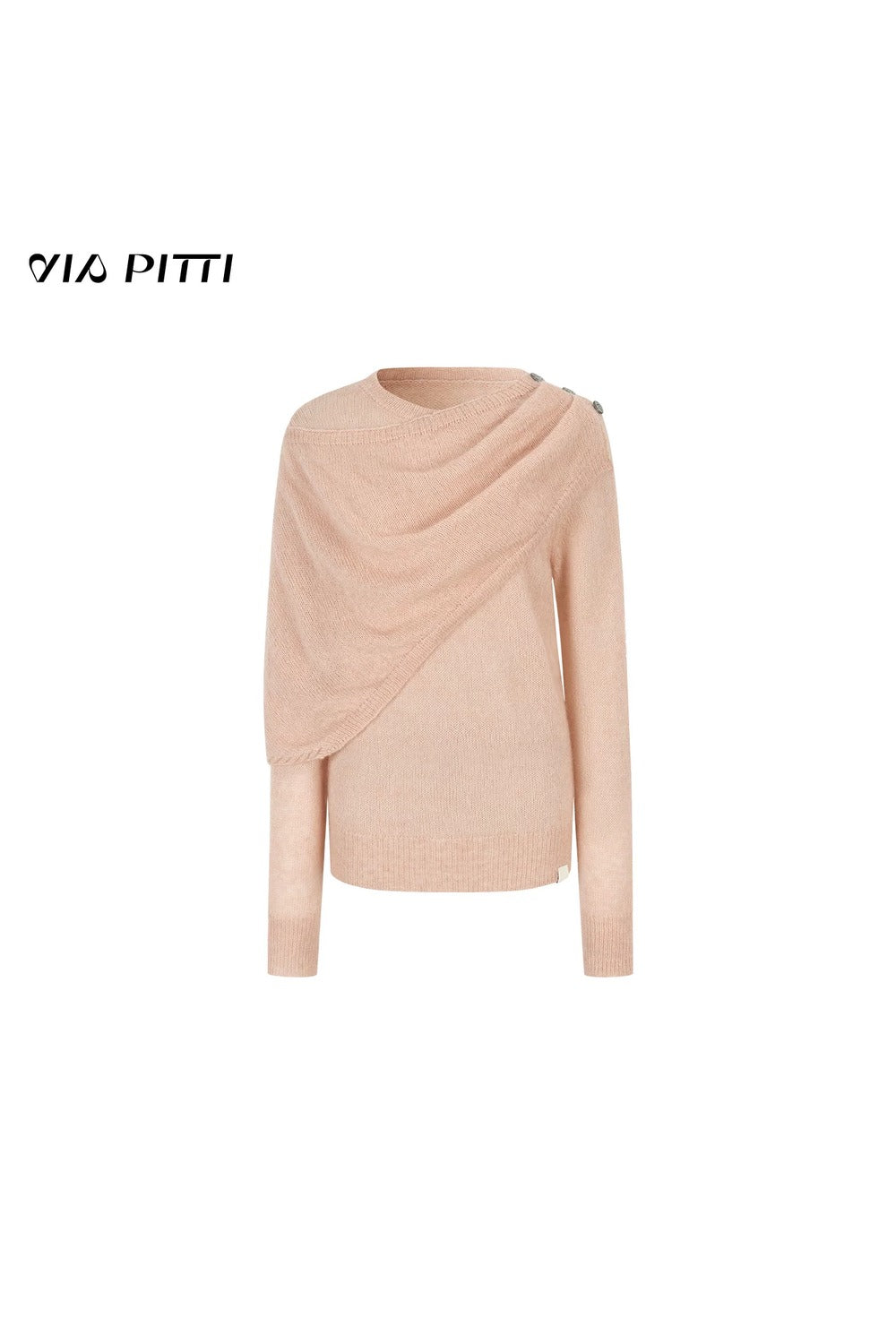 Unregelmäßiger Wollpullover mit Schalkragen