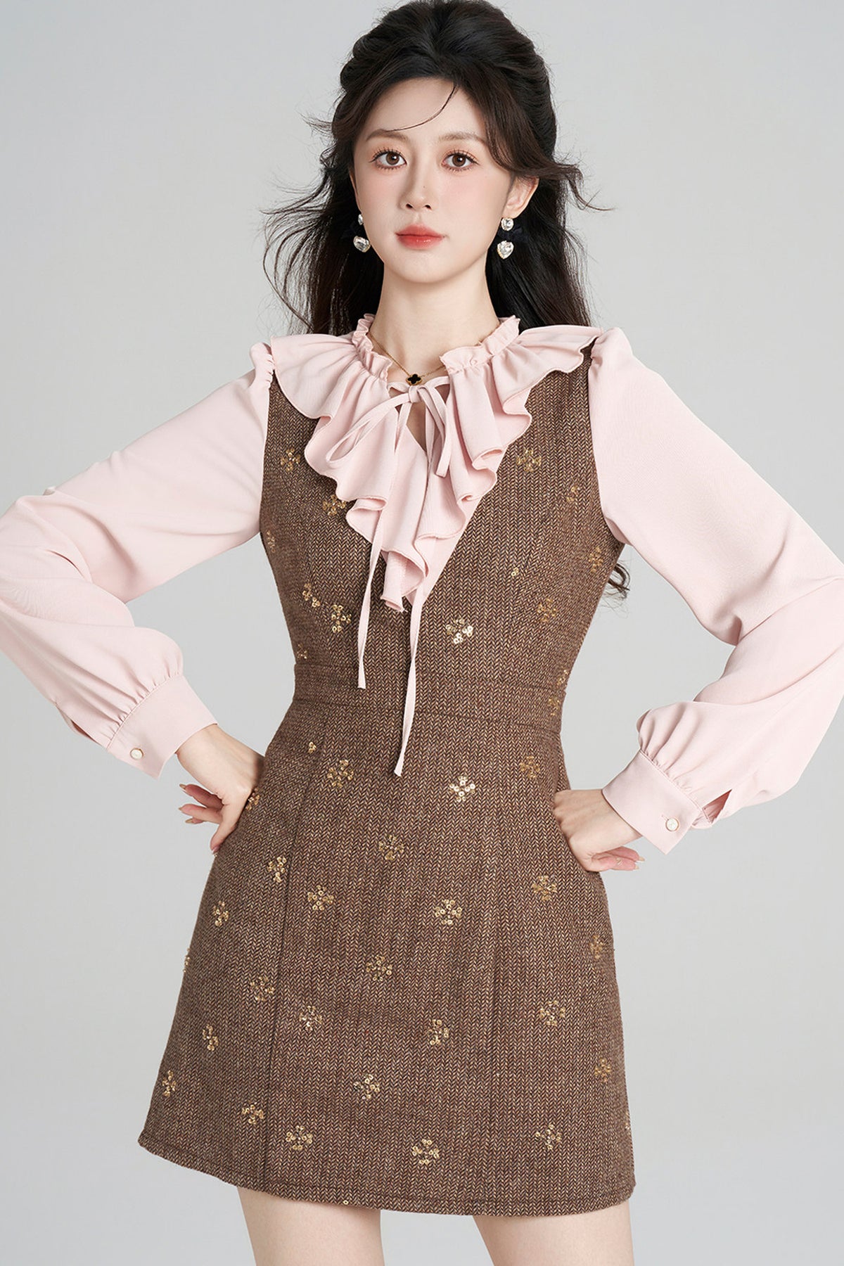 Layered-Look Chanel Style A-Line Dress