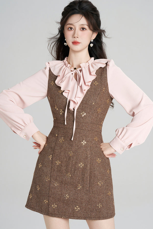 Layered-Look Chanel Style A-Line Dress