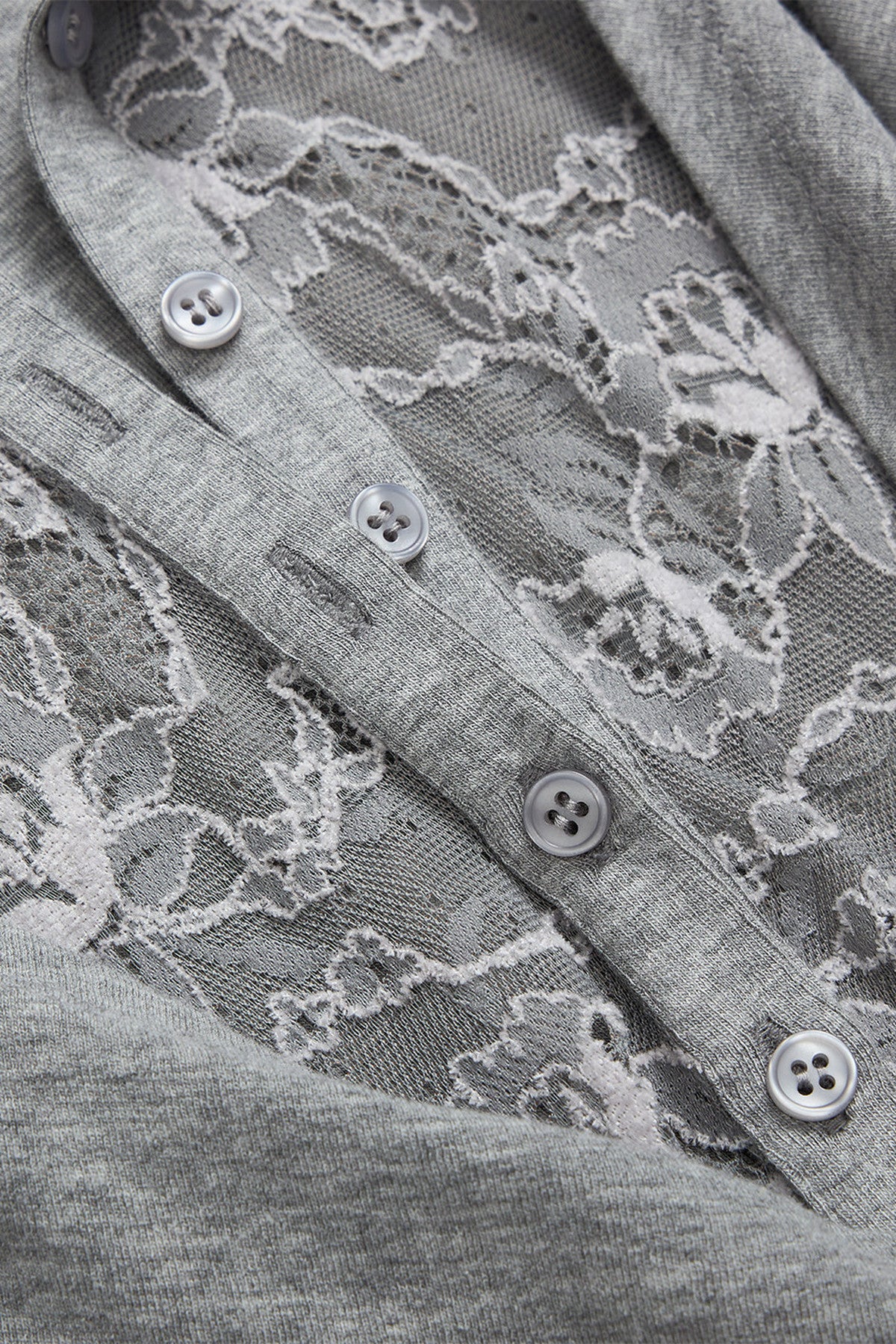 Lace Drape Collar Long-Sleeve Knit Top