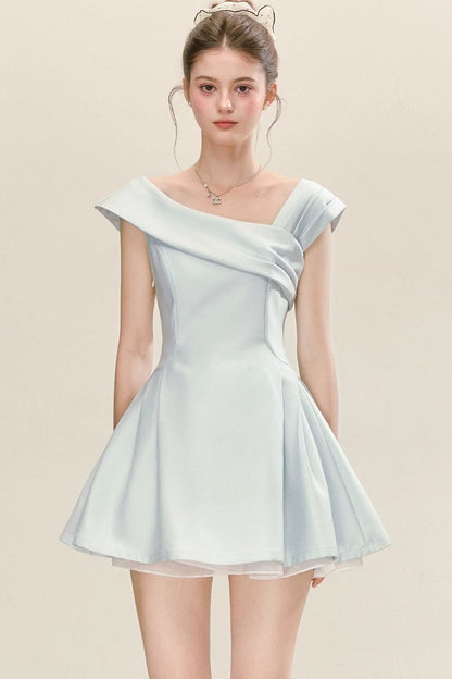 Elegant Blue Puffy Dress