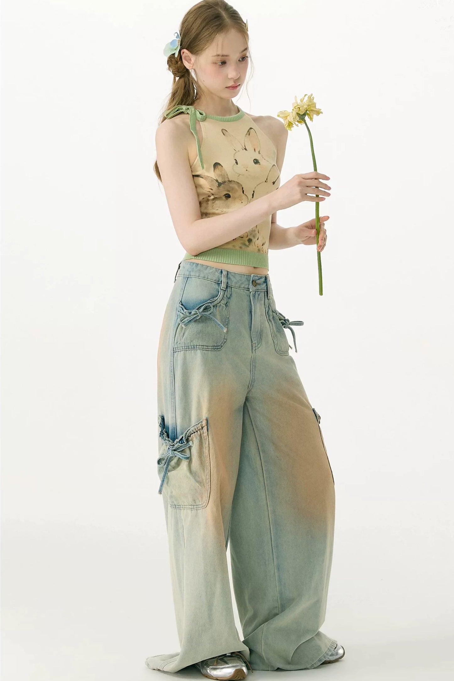 Rabbit Shadow Knitted Halter Top
