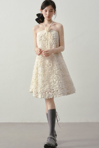 Robe jacquard blanc lait