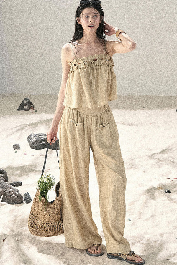 Korean Casual Camisole & Pants Set-Up