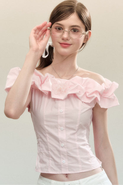 Off-Shoulder Ruffle Shirt