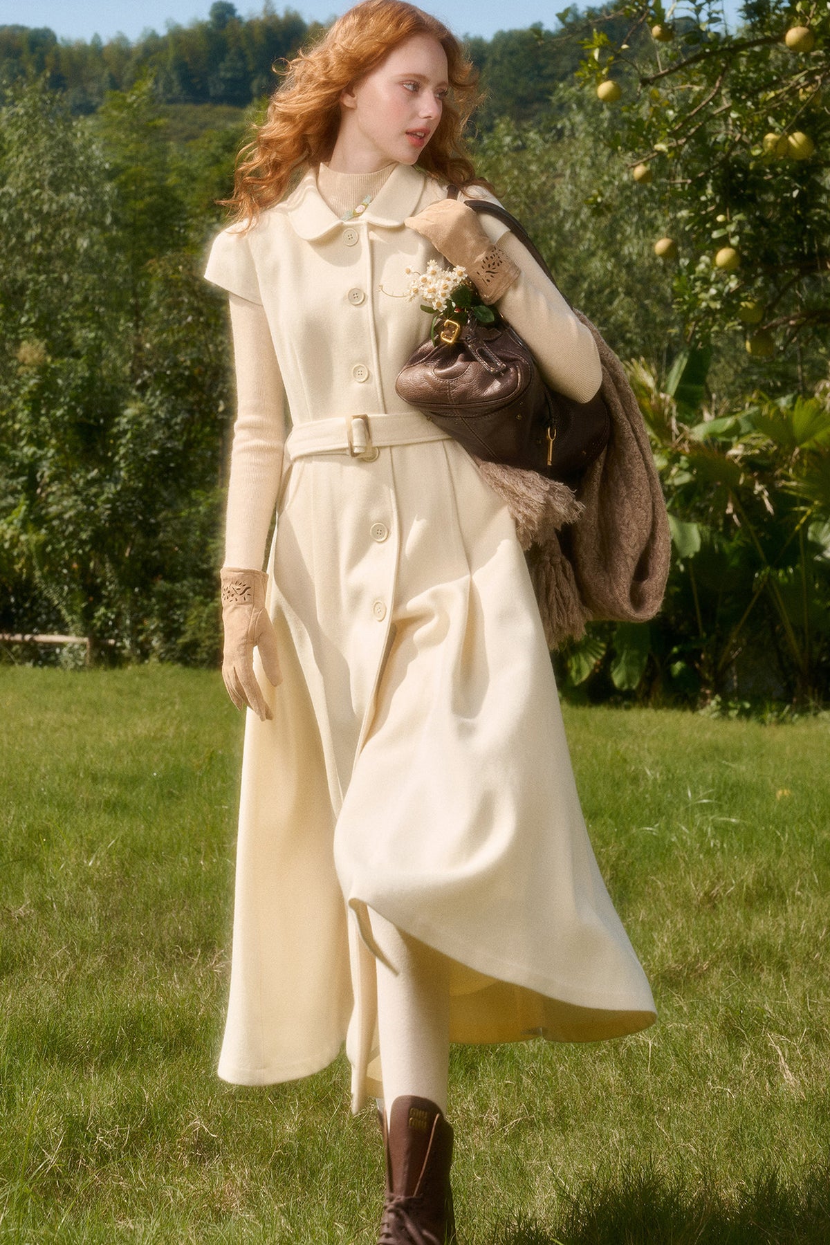 Retro Wool Doll Collar Dress