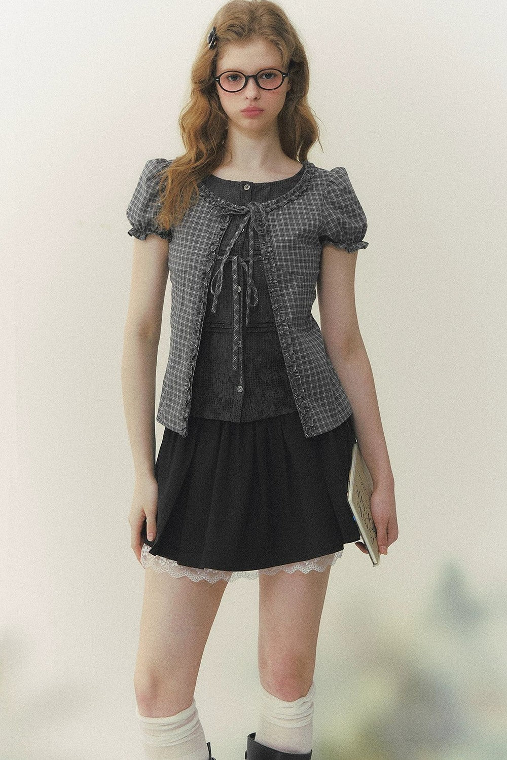 Preppy Summer Short-Sleeve Blouse