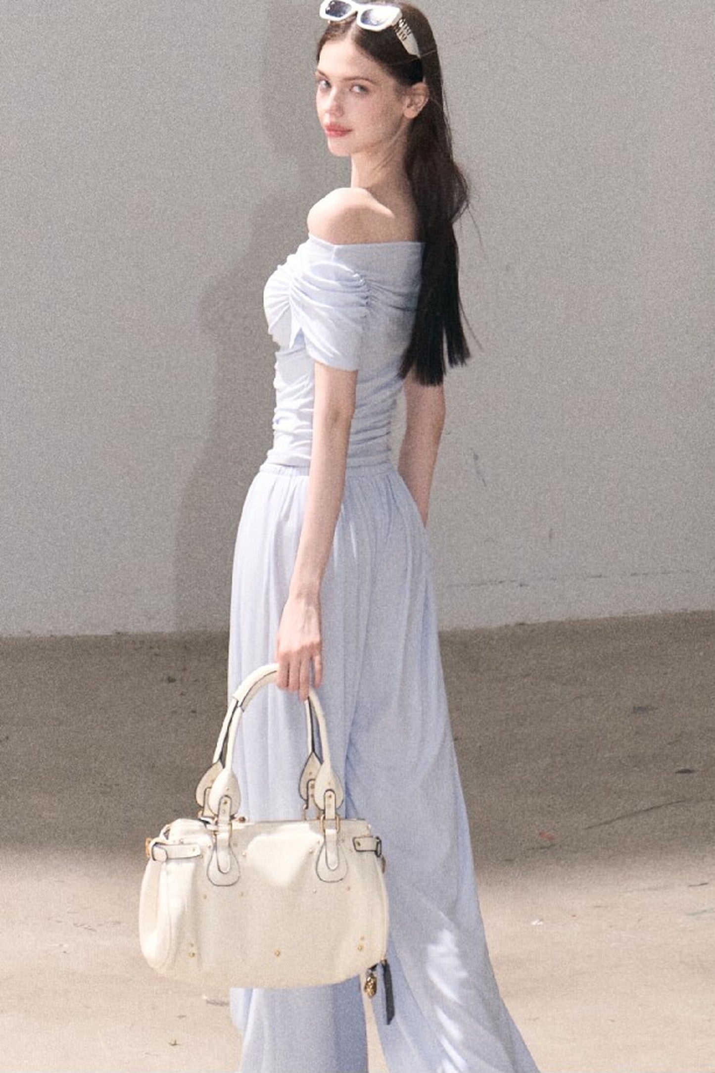 Lyocell Off-Shoulder Two-Piece Set-Up