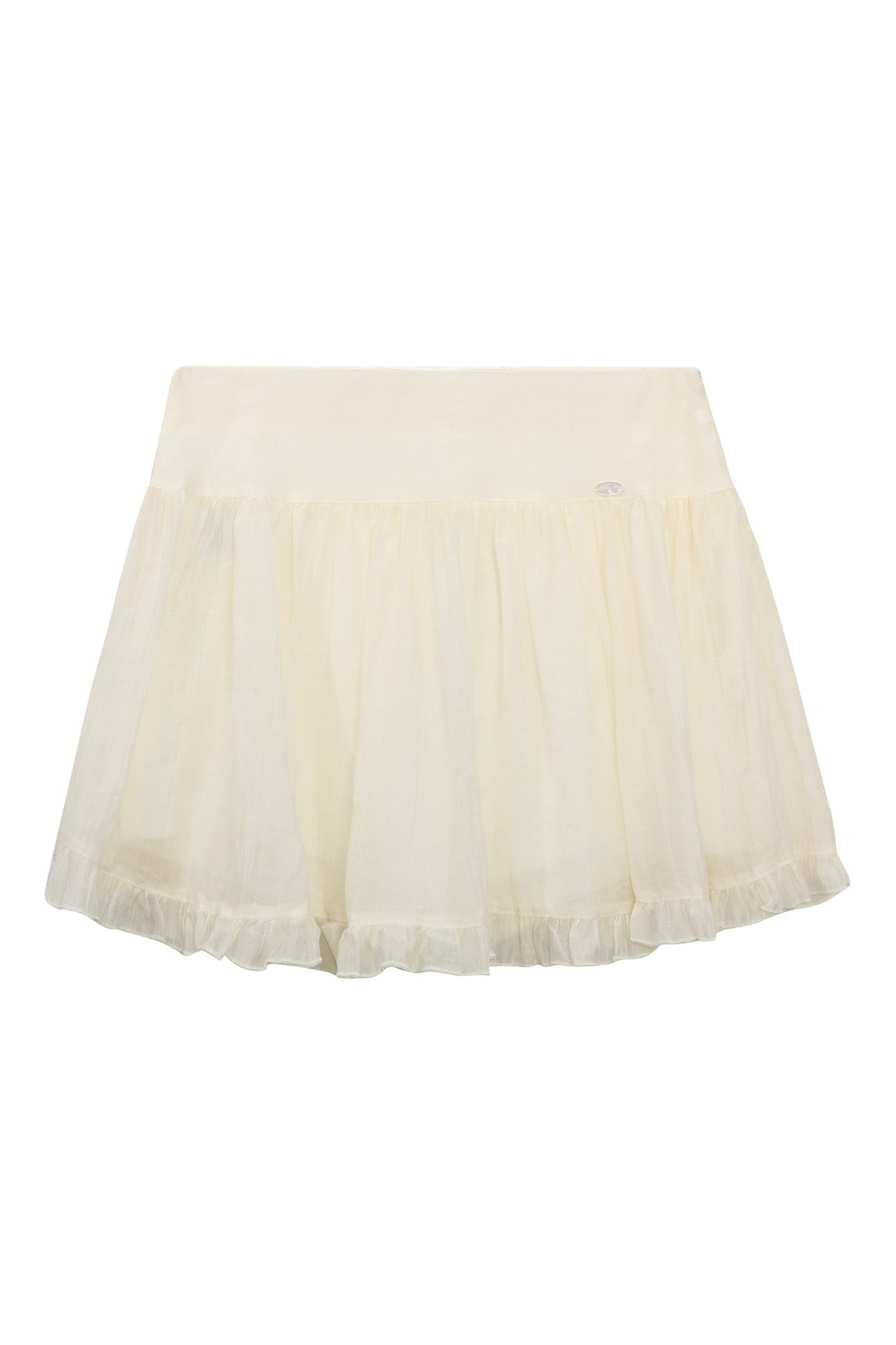 White Ruffle A-Line Skirt