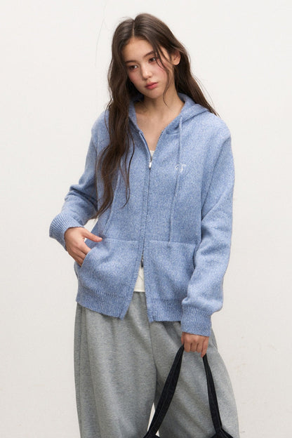 Blue Hooded Jacket and Pants Set-Up
