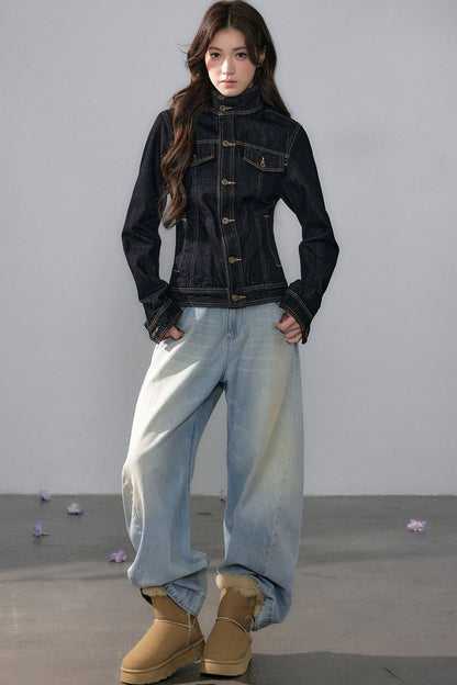 Wide-Leg Straight Jeans