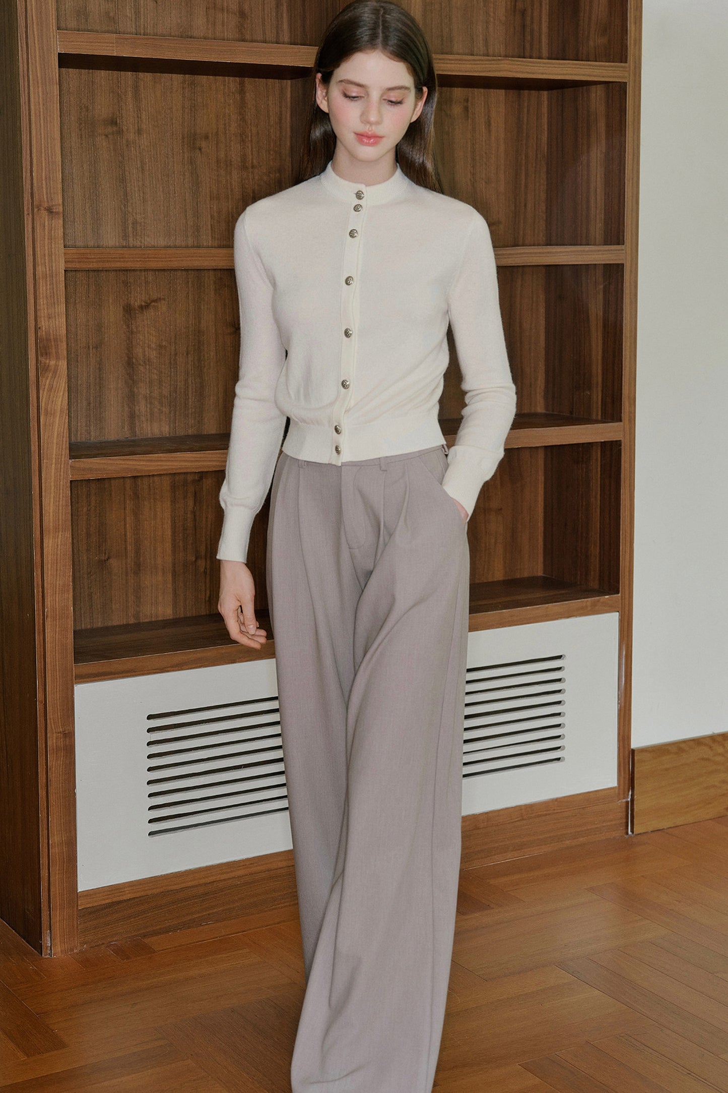 Pantaloni drappeggiati a vita alta