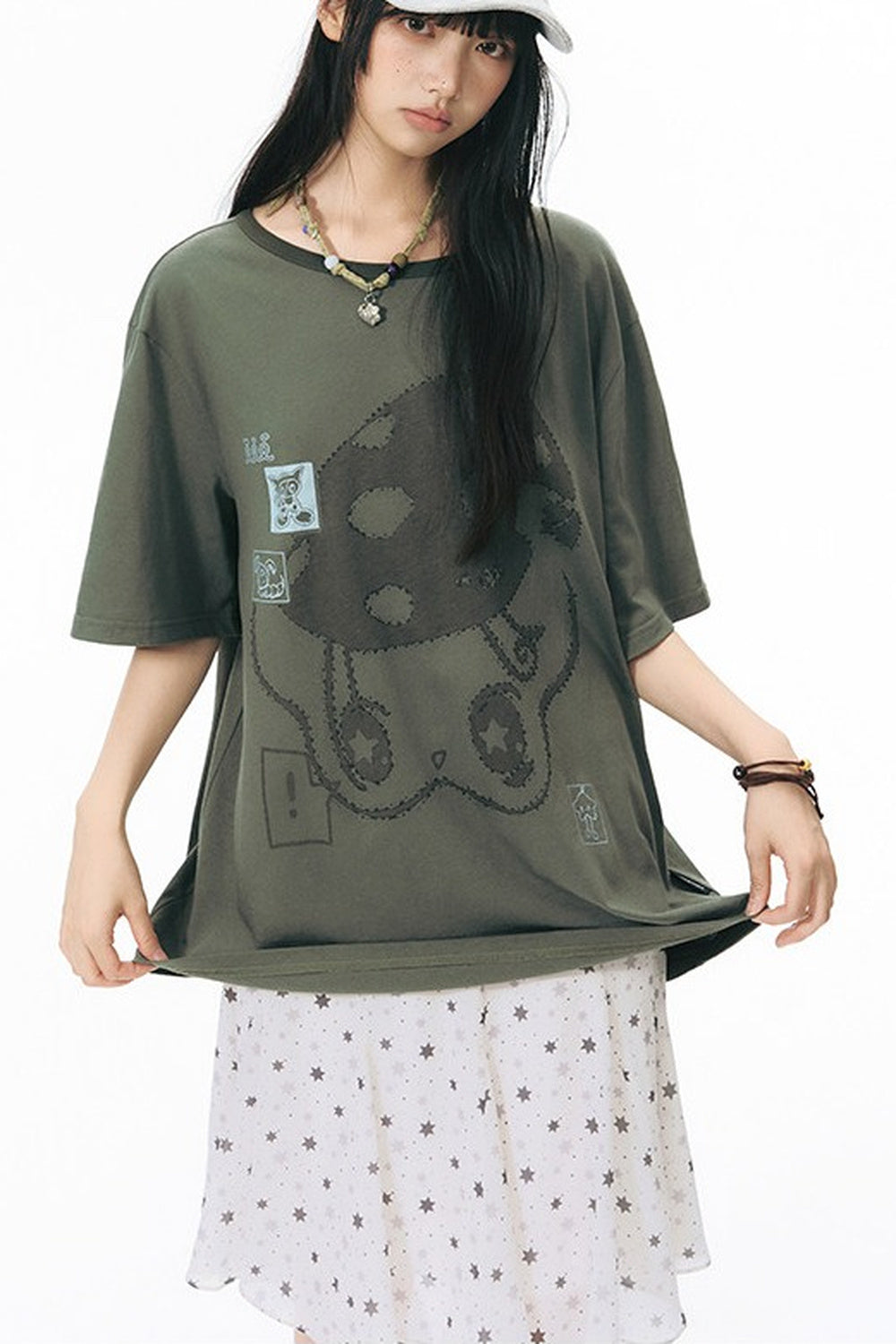 Starwii blusa oversize stampata