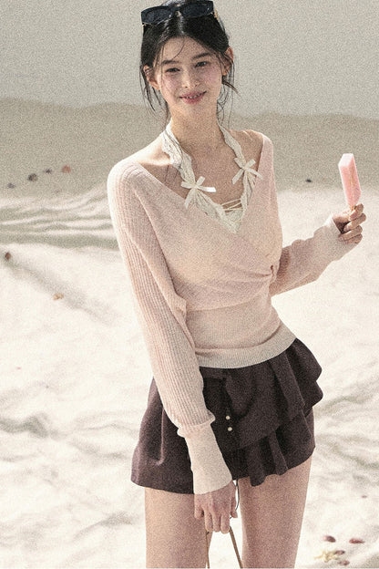 V-Neck Dopamine Sun Protection Top Set-Up