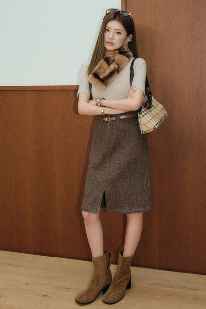 High-Waisted Wool Skirt Set-Up