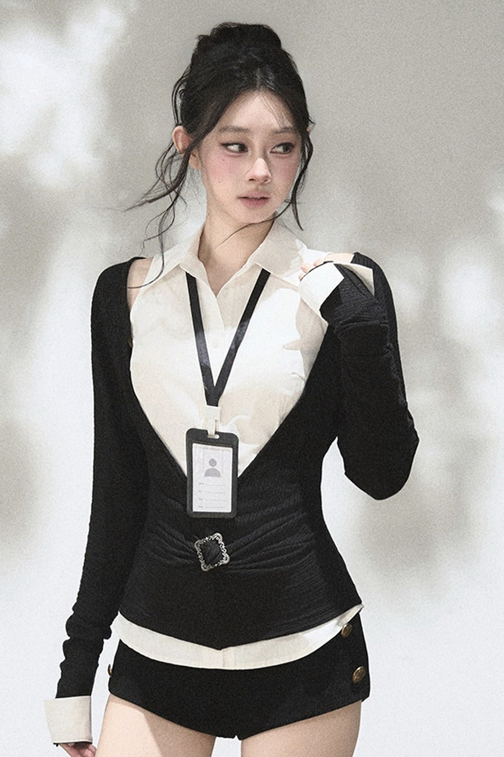 Layered-Look Knit Top Set-Up