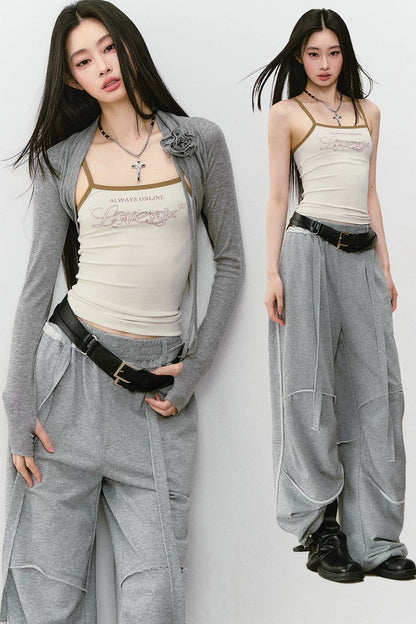 Color-Block Letter Print Camisole Top