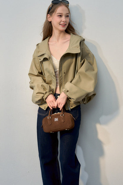Loose Hooded Short Jacket