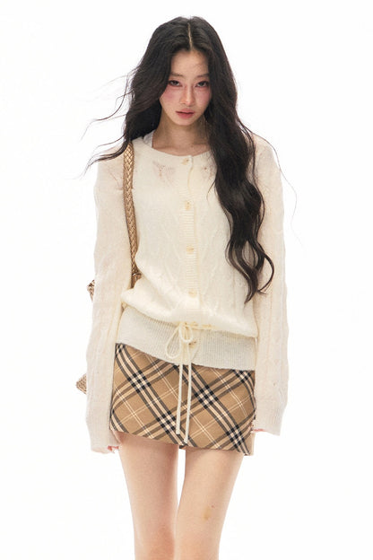 Early Autumn Knit Cardigan and Skirt Set-Up