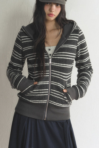 Reversible Striped Hooded Jacket and Pants Set-Up
